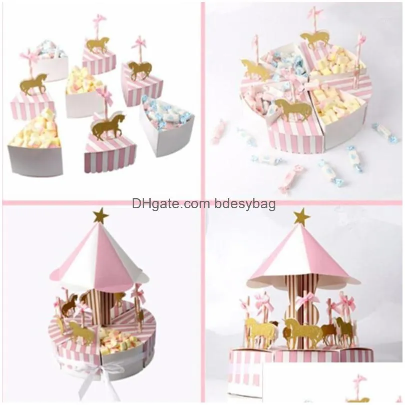 gift wrap paper carousel box wedding favors souvenirs for guests party baby shower cake kids decoration