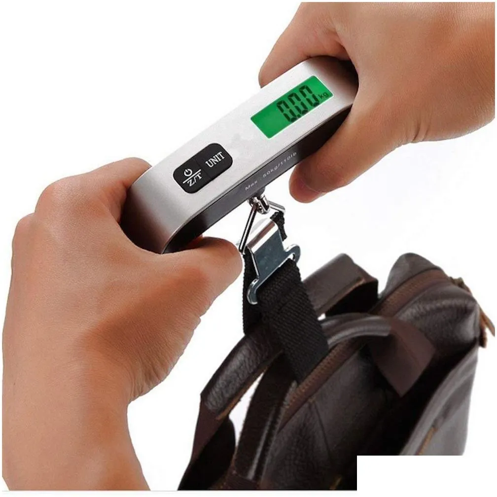 fashion portable lcd display electronic hanging digital luggage weighting scale 50kgx10g 50kg /110lb weight scales kd1