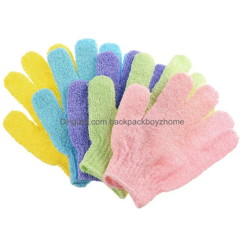 exfoliating gloves mitt shower scrub gloves fingers bath towel peeling mitt body scrub glove bathroom accessories