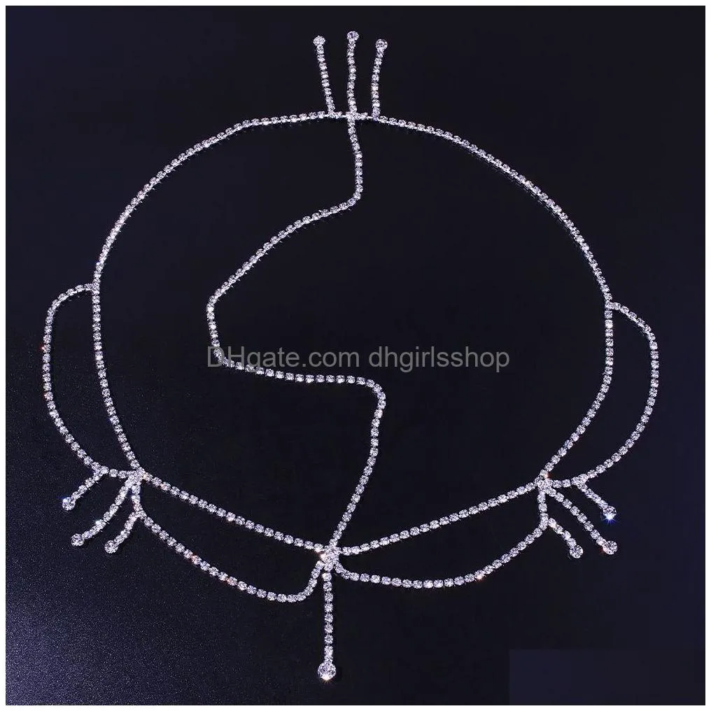 other trendy simple tassel headpiece chain bridal forehead hair accessories crystal hair head chain headband jewelry indian 221008