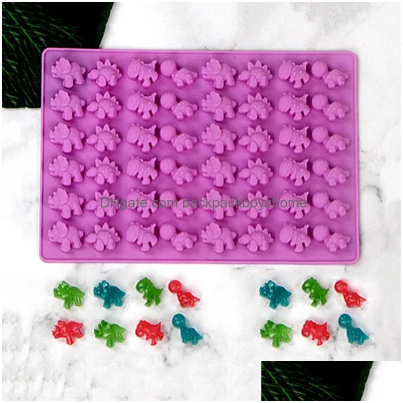 48 cavity dinosaur mold silicone gummy cake molds chocolate mold ice cube tray candy fondant mould baking decorating tools