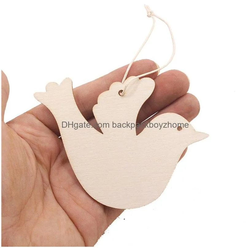 diy christmas wooden pendants 10pcs/lot wood snowflake angel snowman hanging pendant xmas tree hanging decor