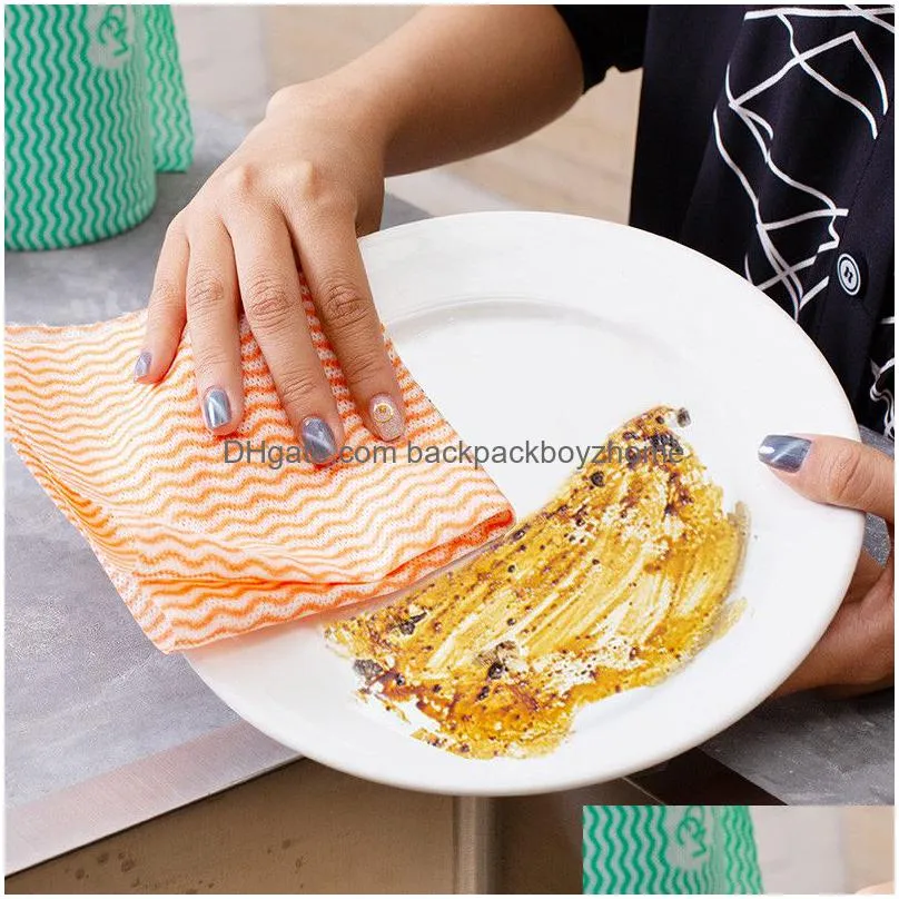 55 sheets/roll disposable cleaning towel non woven 24cmx30cm disposable cleaning cloths ecofriendly kitchen wet and dry towel