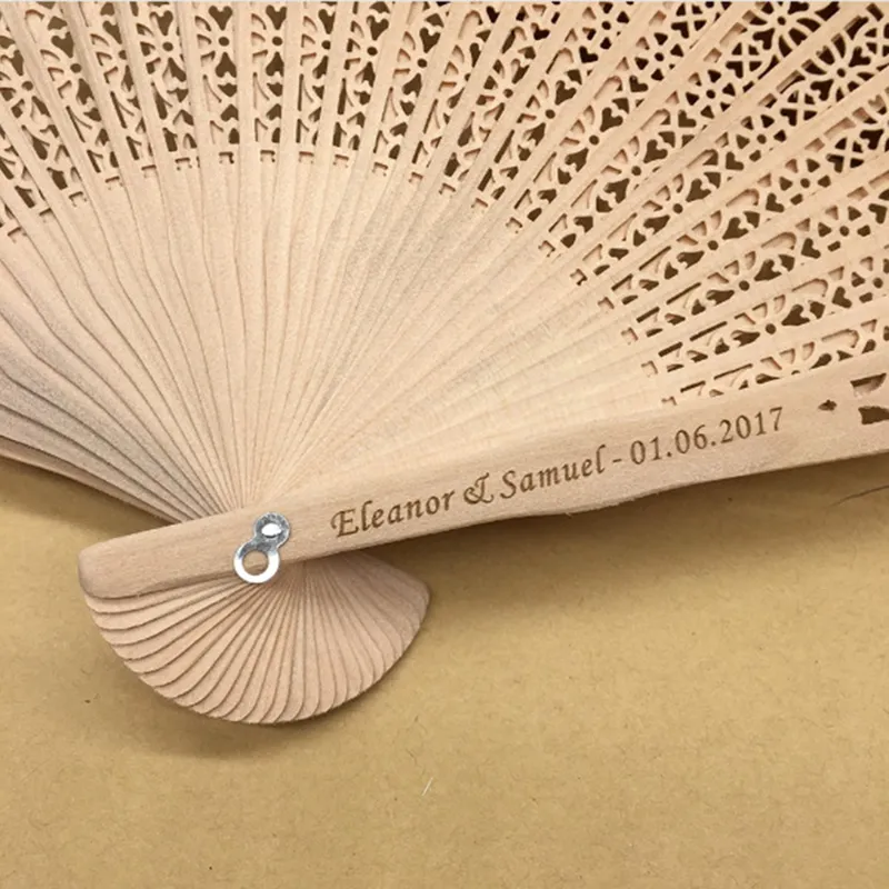 Sandalwood Folding Fan Crafts Personalized Wedding Fans Wood Fan Customized Logo