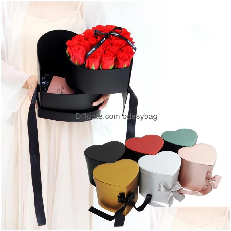 gift wrap highend colorful double layer flower boxes wedding party packaging florist suppliesgift