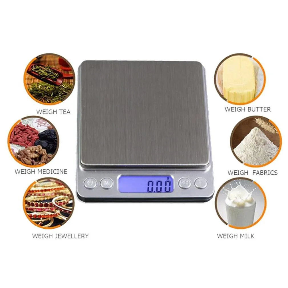 portable digital kitchen bench household scales balance weight digital jewelry gold electronic pocket weight add 2 trays balance