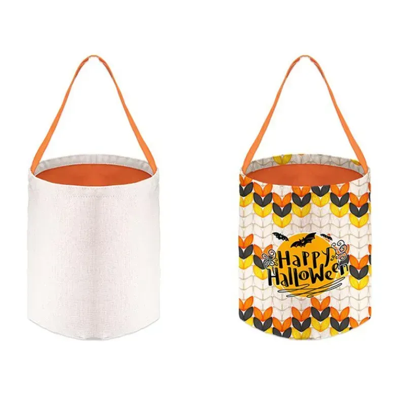 Party Supplies Sublimation Blank DIY Easter Basket Bags Cotton Linen Carrying Gift and Eggs Hunting Candy Bag Halloween Storage Pouch Handbag Toys Bucket