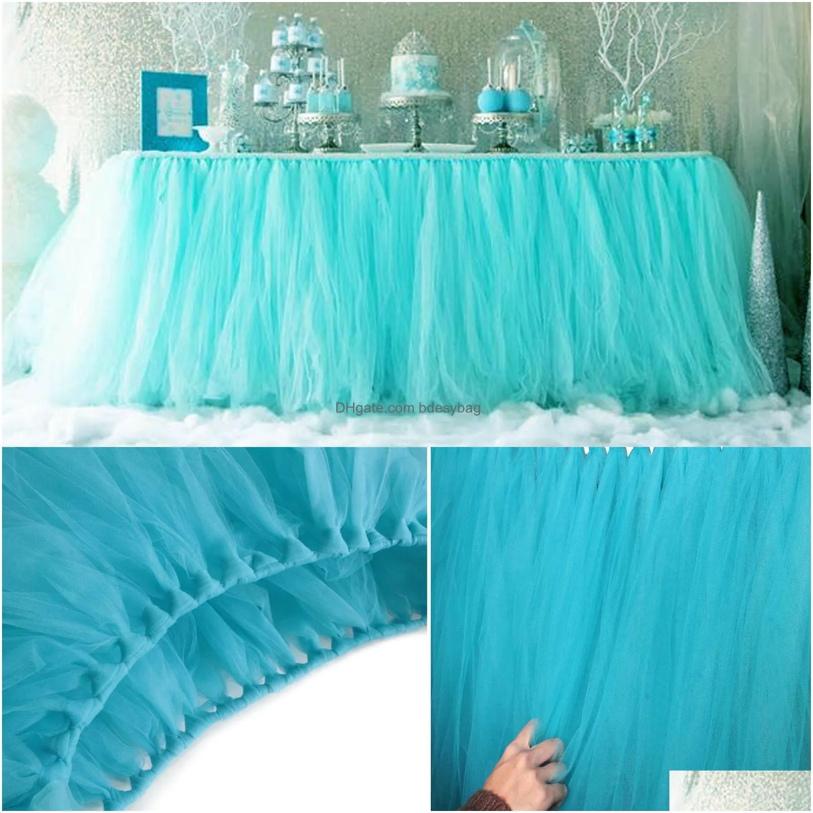 table skirt 1pcs table skirt for birthday baby shower wedding party tulle table skirt decorations diy craft for home party decor