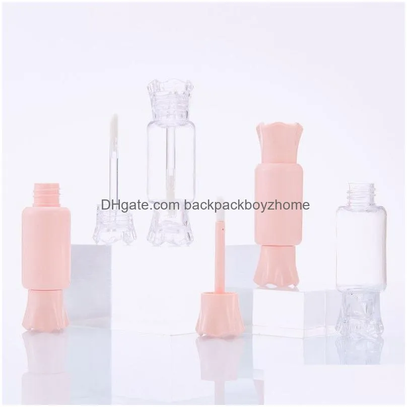 8ml candy shape lip gloss red pink lipstick lip balm refillable bottle lip oil wand tube mascara containers