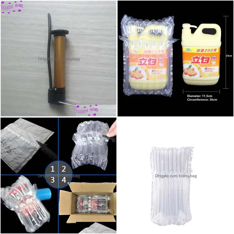 gift wrap height 24cm perimeter 36cm inflatable air column bag the wine bottle protective antipressure mail pocket