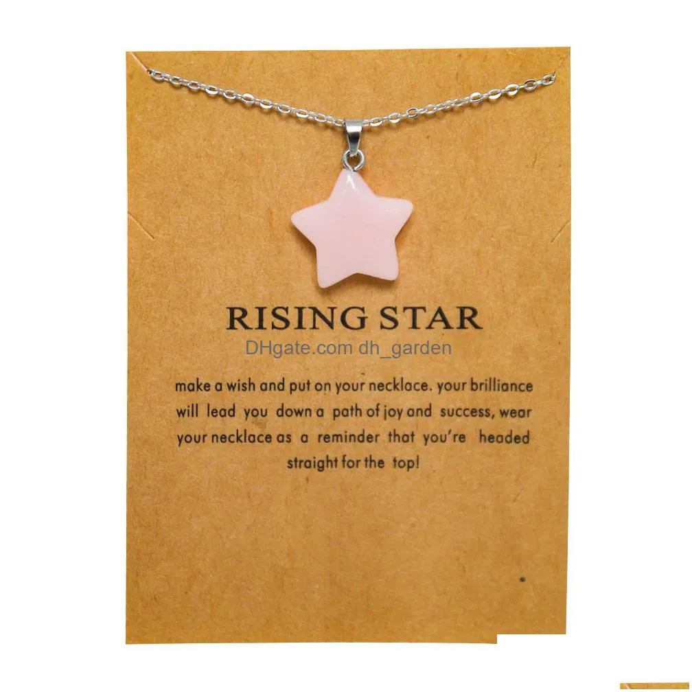 rising star luminous stone pendant blue green glow light in the dark necklace for jewelry making with card