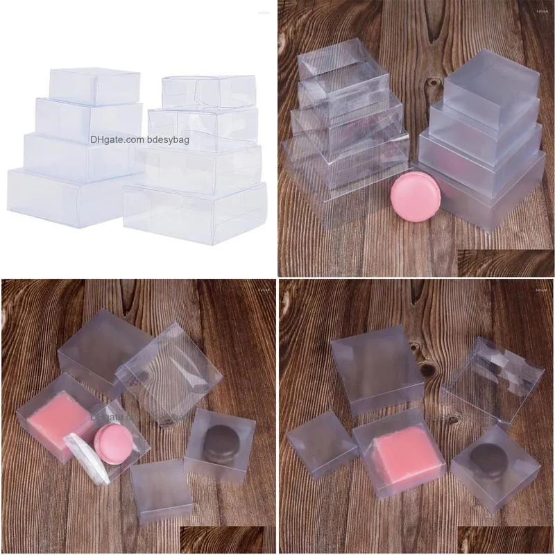 gift wrap 50pcs/lot frosted pvc box clear transparent plastic boxes storage jewelry handmade soap wedding party for packing