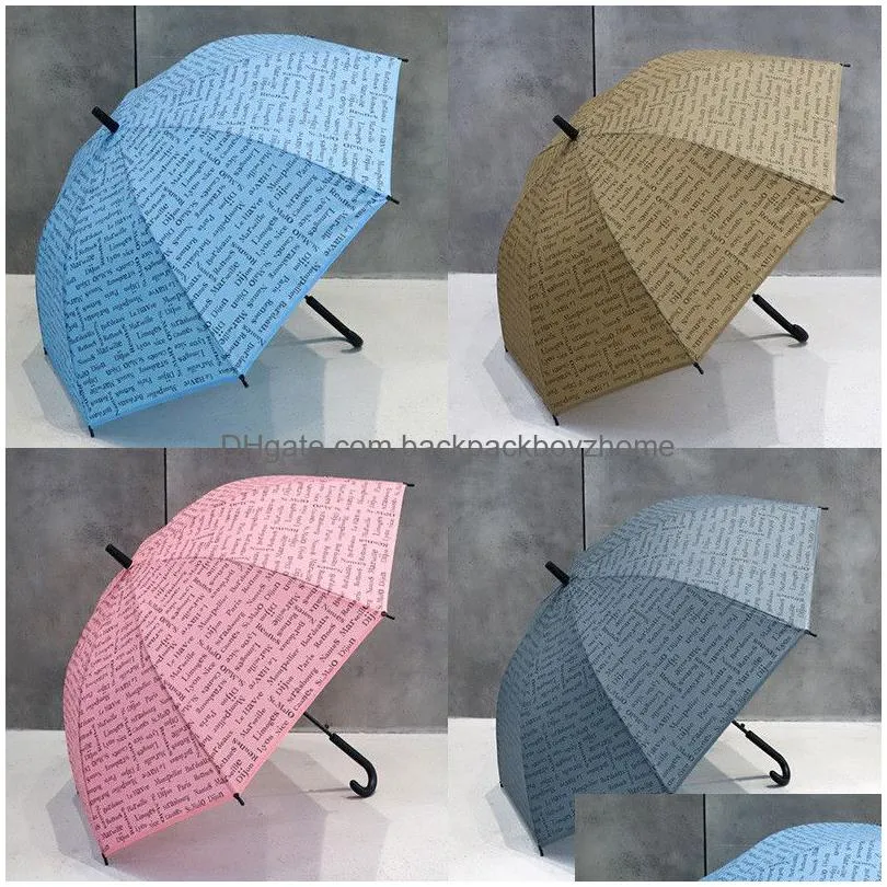 transparent umbrellas windproof long handle umbrella clear flower letters printed umbrella peo rain umbrellas for girl