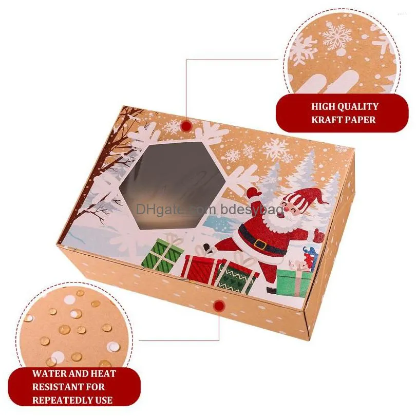 gift wrap 12pcs christmas treat box kraft paper boxes cookie holders