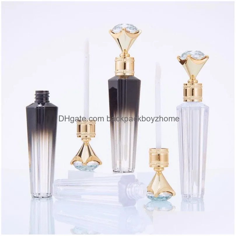 3ml diamond lip gloss tubes clear empty lip gloss tube container with wands fashion diamond refillable lip gloss bottles