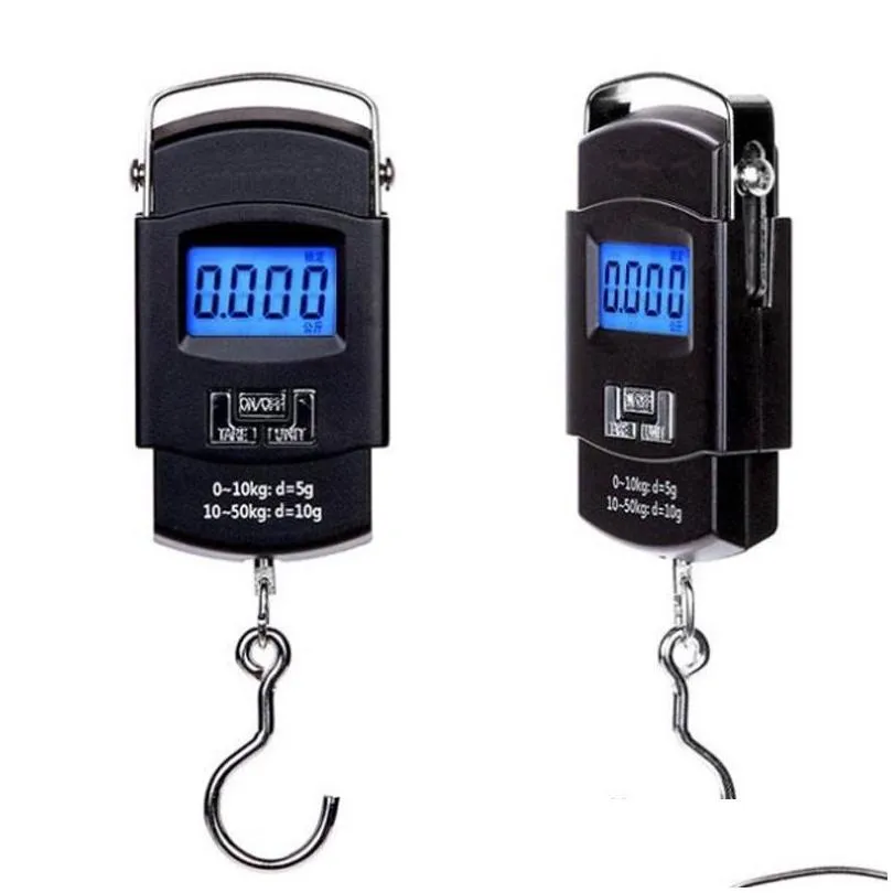 50kg electronic portable digital scale hanging hook fishing travel luggage weight scale balance scales steelyard dhs 505