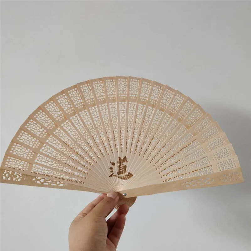 Sandalwood Folding Fan Crafts Personalized Wedding Fans Wood Fan Customized Logo