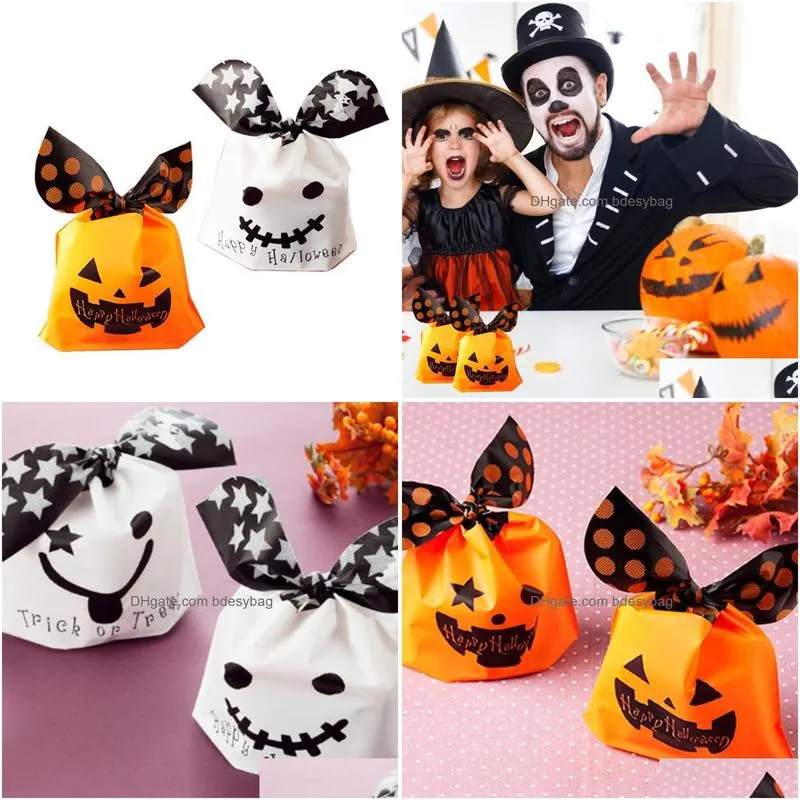 gift wrap 50pcs halloween candy bag creative handbag plastic goody bags exquisite pouch trick treat cute party
