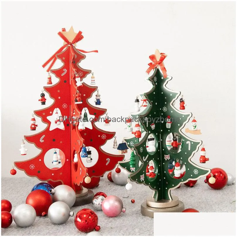 wooden christmas tree diy wooden sturdy christmas tree desktop ornament wooden christmas tree new year diy toy
