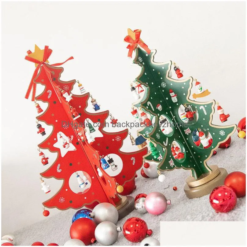 wooden christmas tree diy wooden sturdy christmas tree desktop ornament wooden christmas tree new year diy toy
