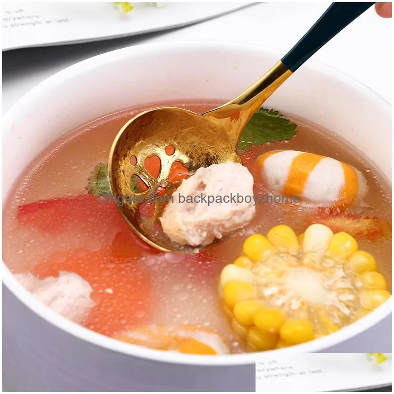 soup spoon colander 304 stainless steel soup ladle skimmer hot pot spoon colander kitchen restaurant utensils