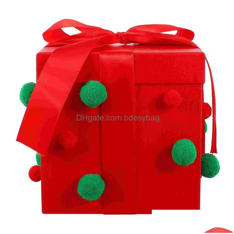 gift wrap felt balls embellishment box ribbon bowknot packing display boxesgift