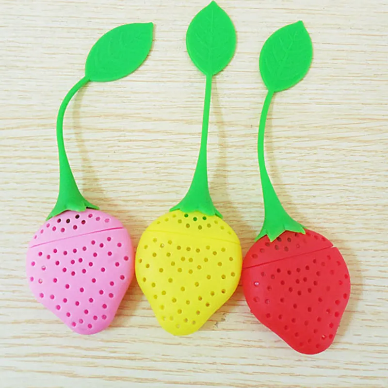 Silicone Tea Strainers Lovely Strawberry Shape Teas Infuser Home Coffee Vanilla Spice Filter Diffuser