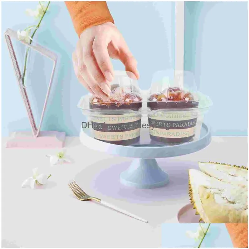 gift wrap 20pcs clear plastic baking packaging box mousse cake white