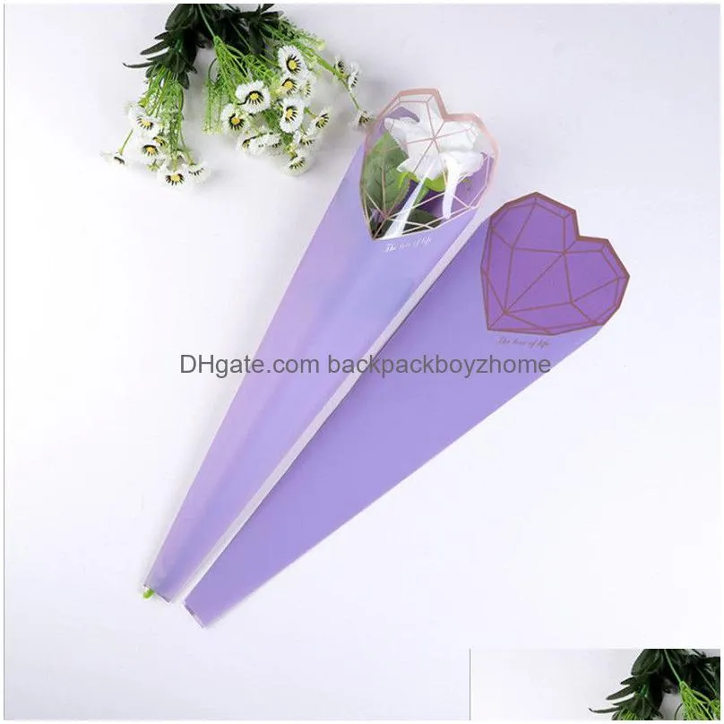 20pcs/set single rose plastic package transparent flower wrapping paper plastic opp bag floral packaging bags
