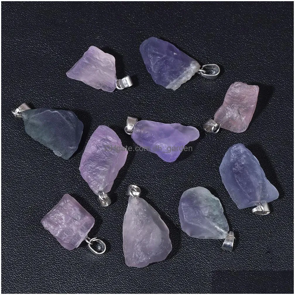 natural stone charms irregular rough quartz crystal energy pendant for jewery making earrings necklace diy accessories