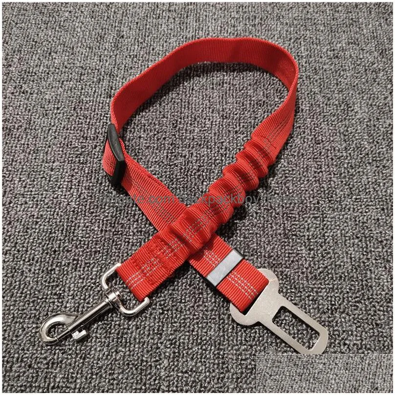 pet dog safety car seat belt reflective elastic dog vehicle car safety seat belt small medium dogs travel clip safety leash