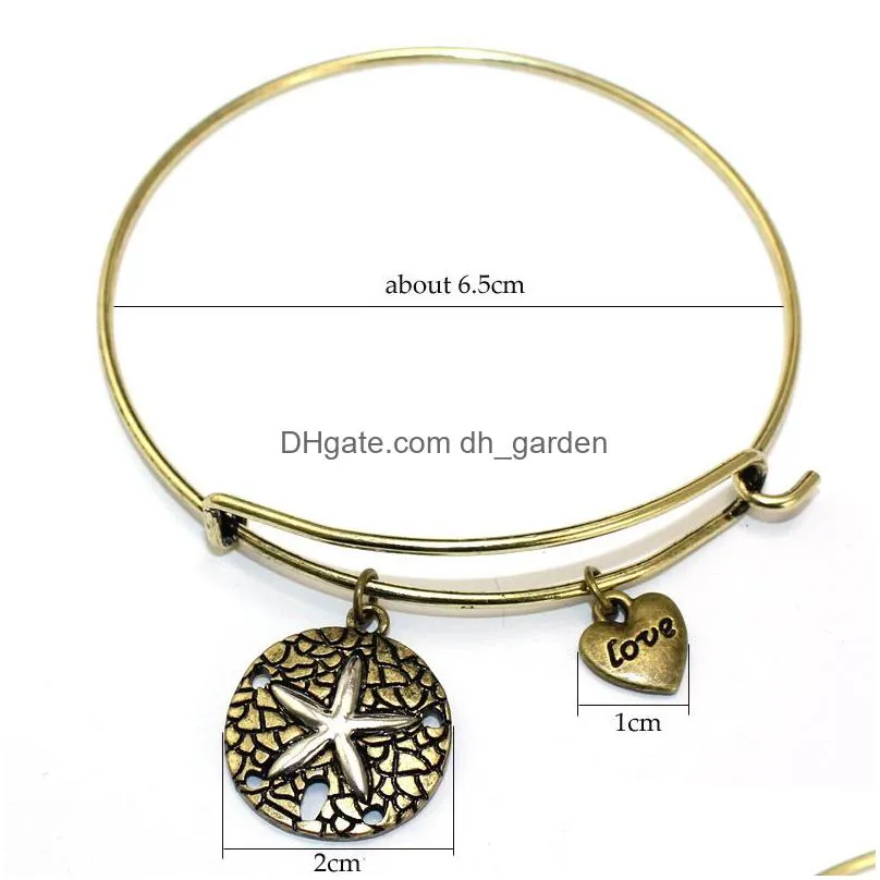 hot selling starfish cross wire bracelet for women fashion cute jewelry gift for mother girl sister shipping diy wholesale rose