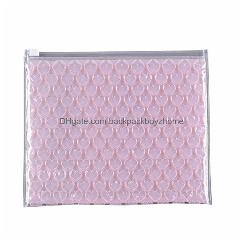 pvc bubble bag colorful reusable mailer zipper gift packaging bags shockproof sealed bubble film zip pouch