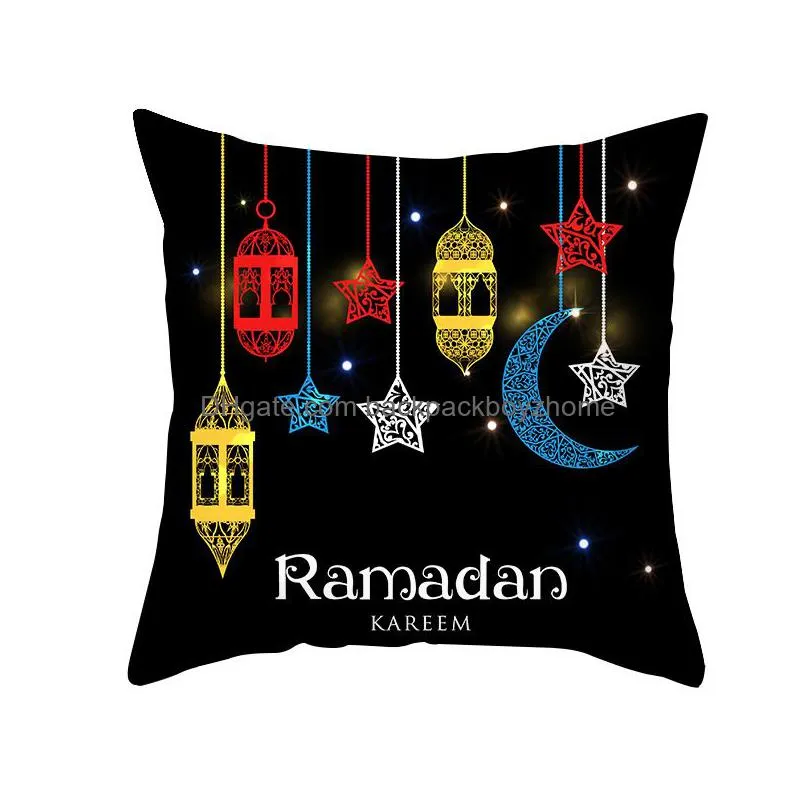 ramadan cushion covers 18x18 inch islamic purple square eid mubarak throw pillow case sofa bed couch throw cushion cover decoration