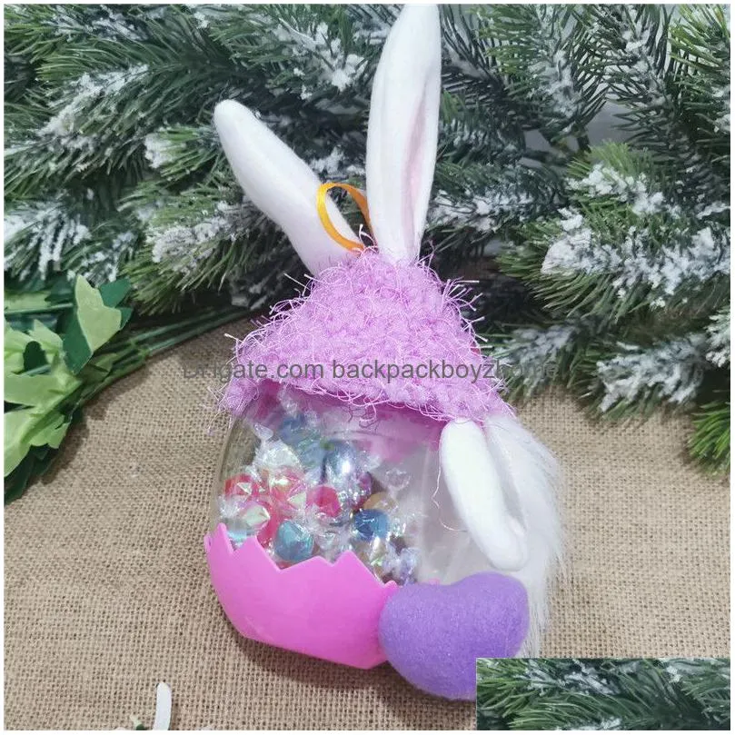 easter faceless rabbit candy jar 2021 creative rabbit bunny candy storage holder kids easter egg candy gift