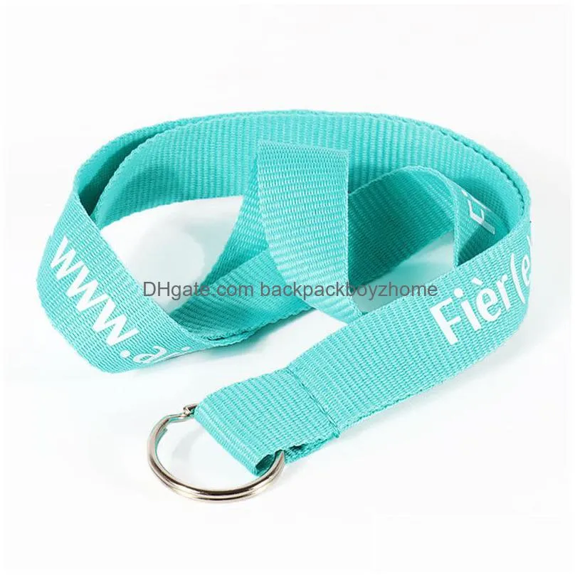 customize lanyard polyester detachable strap necklace string multiple colors custom logo mobile phone keychain id card lanyard