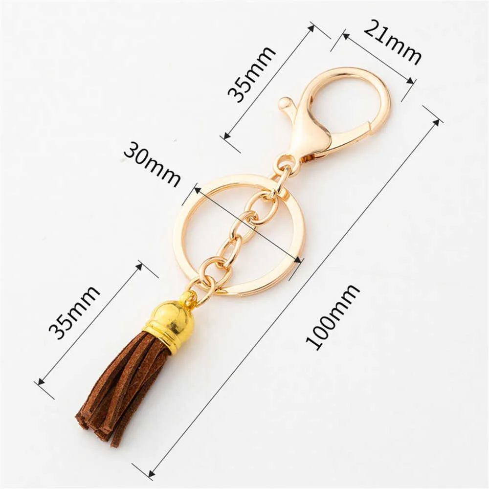 New Classic Colorful Tassel Pendant Keychain Alloy Buckle Keyring for Women Bag Ornaments Car Key Holder Accessories DIY Gifts