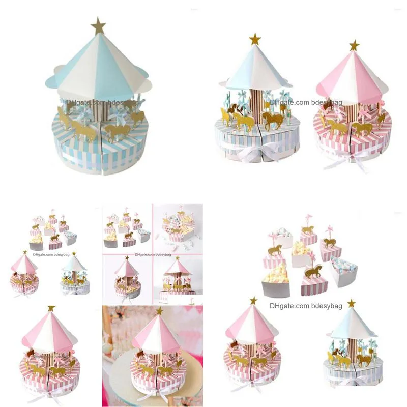 gift wrap paper carousel box wedding favors souvenirs for guests party baby shower cake kids decoration