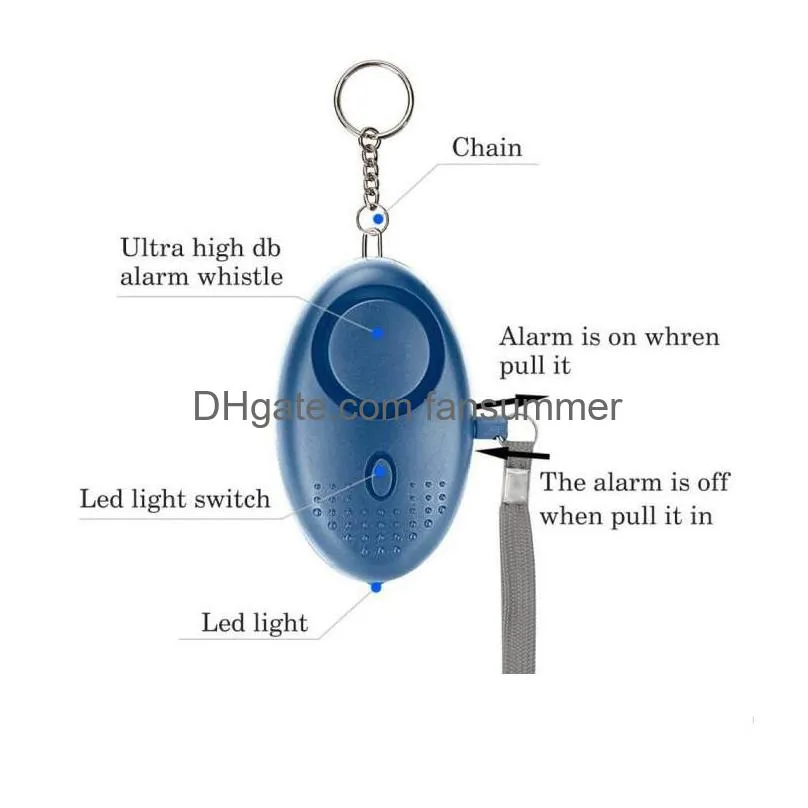 personal alarm siren song keychain with led light emergency self defense for women kids and elderly security safe sound whistle safety