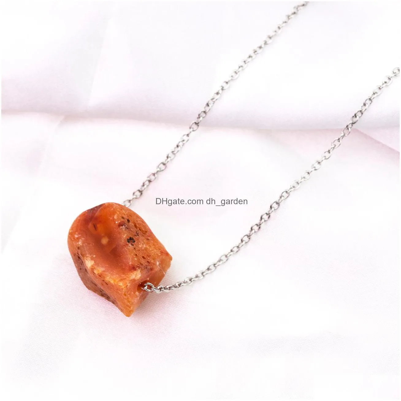 natural raw stone amethyst fluorite pendant irregular citrine pink crystal necklace for women jewelry