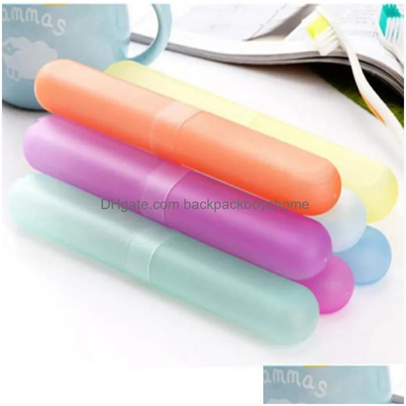 plastic toothbrush holder travel hiking camping toothbrush case hiking portable toothbrush tube cover storage box protect holder