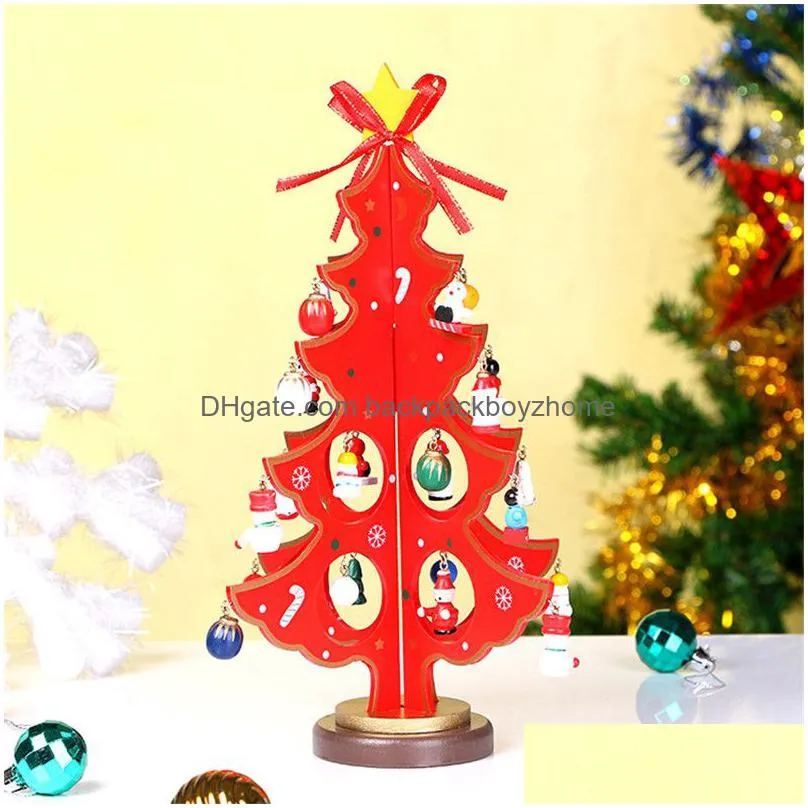 wooden christmas tree diy wooden sturdy christmas tree desktop ornament wooden christmas tree new year diy toy