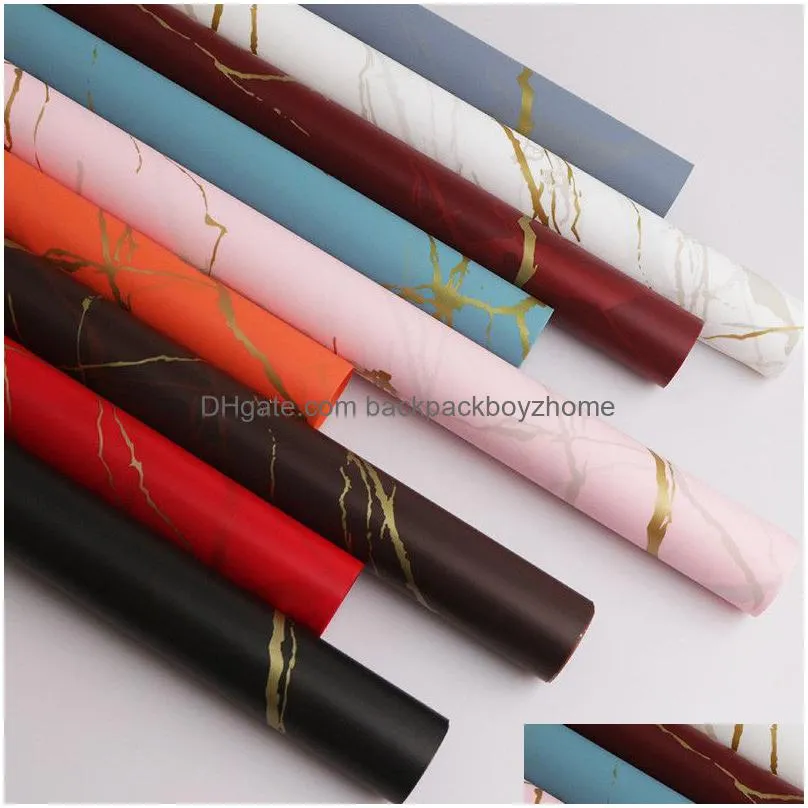 valentine flower wrapping paper waterproof marble pattern matte flower bouquet wrapping paper 20pcs/lot 60x60cm gift packaging paper
