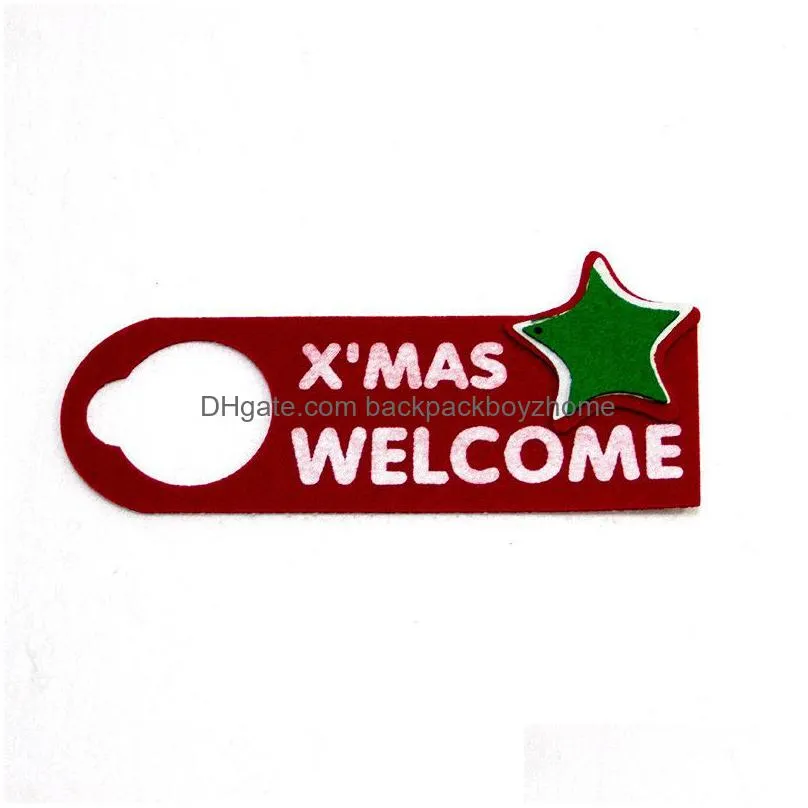 christmas door hanging pendant felt cloth cartoon christmas tree house door hanging ornament xmas welcome decoration