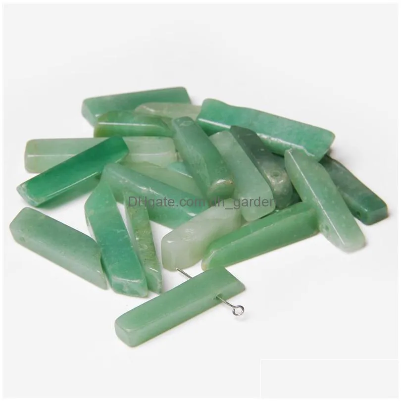 natural raw stone charms amazonite crystal quartz point beads pillar top drilled loose stick slab spacer pendant for jewelry making