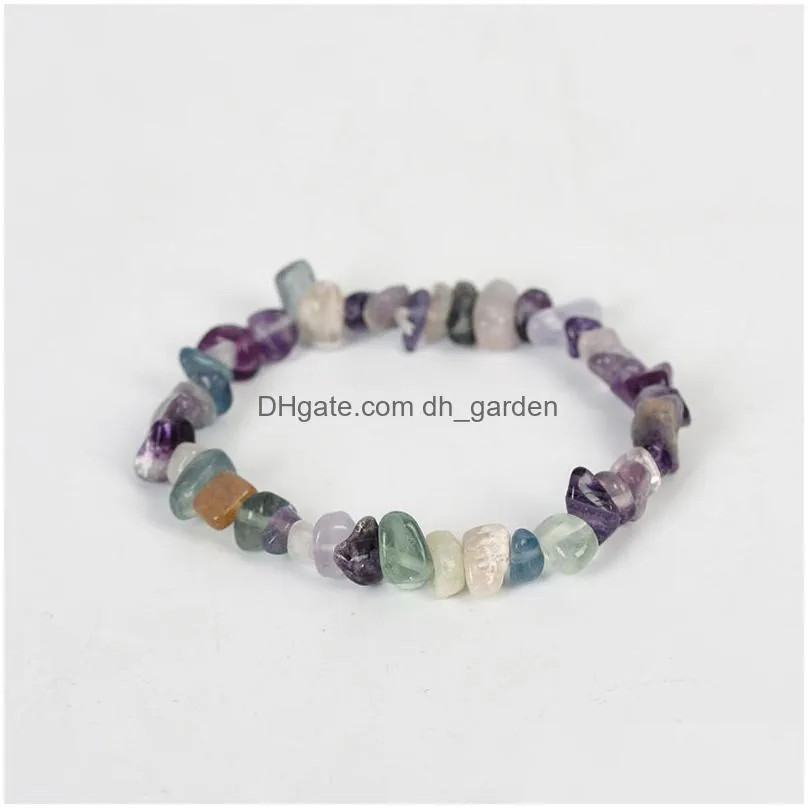 natural raw stone fluorite amethyst strand beaded bracelet citrine lapis lazuli rose quartz crystal rope weave bracelet for women