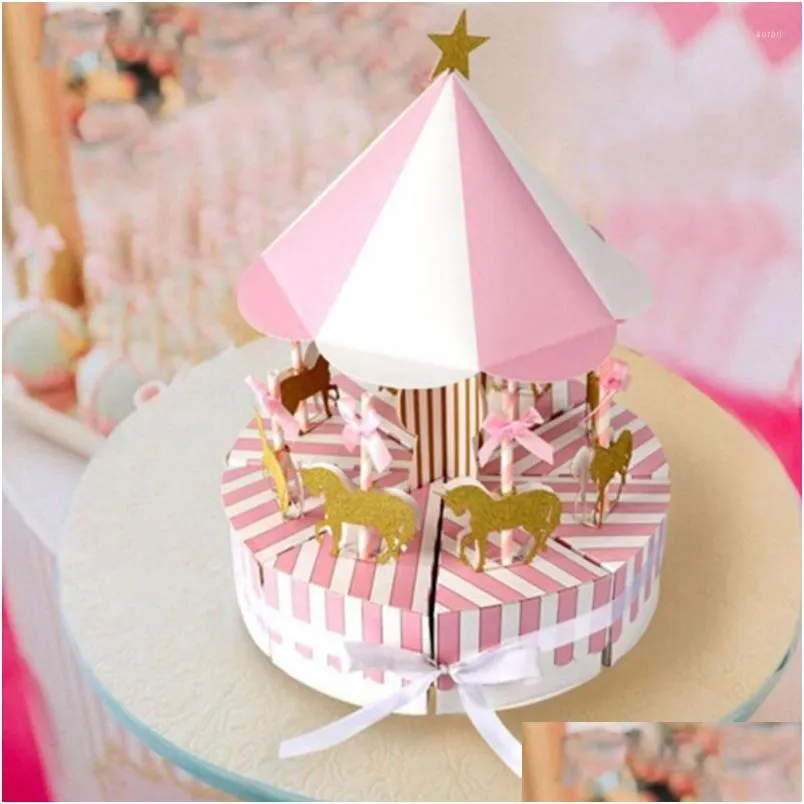 gift wrap paper carousel box wedding favors souvenirs for guests party baby shower cake kids decoration