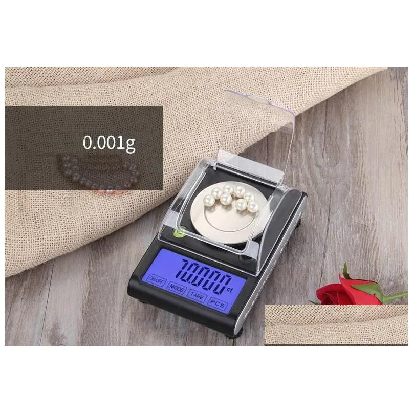 backlight 50g x 0.001g electronic lcd touch screen digital scale jewelry gold diamond gram scale with horizontal balancer