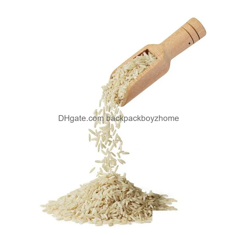 mini wooden scoops bath salt spoons spices milk candy flour powder laundry detergent spoon scoops 7.7x2.2cm