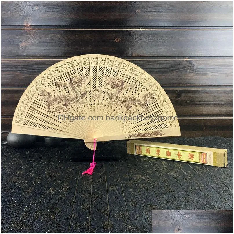 sandalwood fan chinese style traditional craft folding sandalwood fans wedding anniversary birthday party gift fan 17 styles